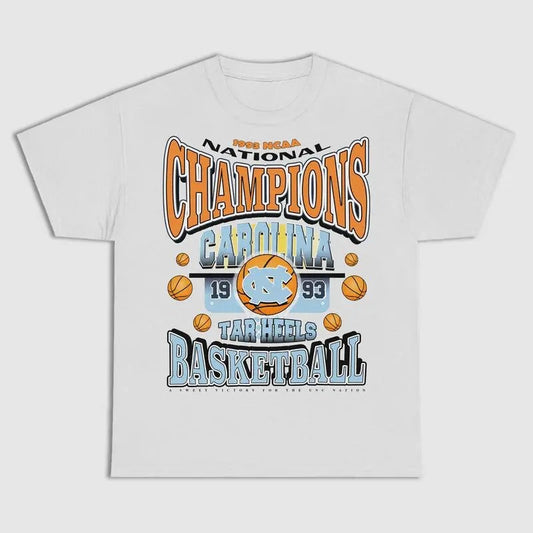 University Of North Carolina NCAA Vintage 1993 Merch, graphic vintage sports tees summer shirts for men