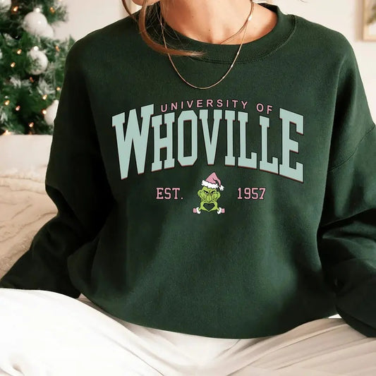 University Of Whoville Sweater, Pink Christmas Sweatshirt, Whoville University Tee Shirt, Gift For Holiday