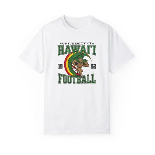 University of Hawaii, UH manoa, sports specialties university of hawaii, vintage hawaii shirt, retro university of hawaii football Menswear Top Underwear Tshirt Streetwear Man Tropical Crewneck Shortsleeve Round Neck Casual