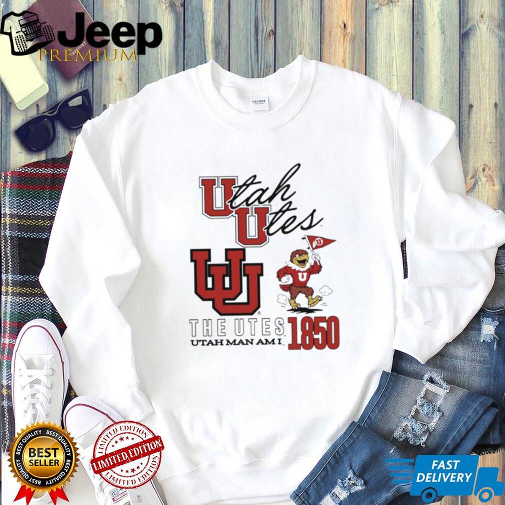 University of Utah Utes Retro 1850 Utah Man Am I Mascot T Shirt