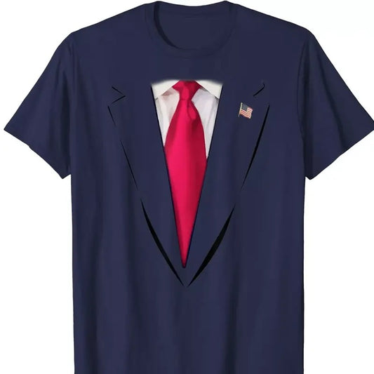 Usa President Trump Suit Easy Halloween Costume Unisex T-Shirt Graphic Tee Tops Underwear Crewneck Menswear T Shirt