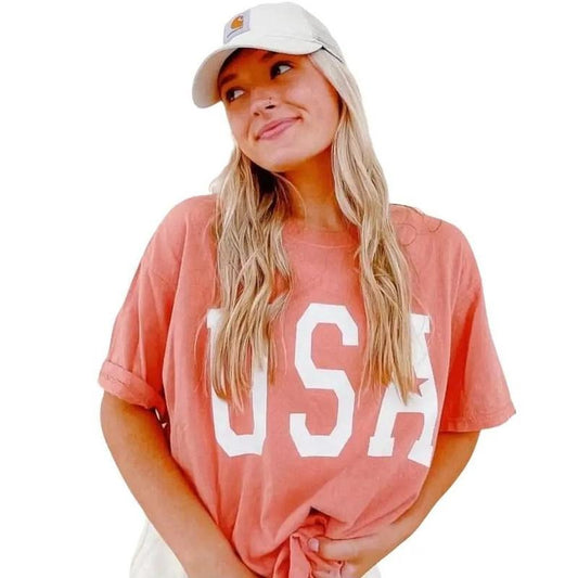 Usa Star Shirt, July 4th Shirt, Comfort Cotton Womenswear Fabric Top Oversized Underwear Women Tshirt