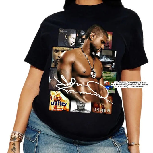 Usher World Tour Tshirt, past present future world Tour ,Usher concert Usher gift Top Womenswear Cotton