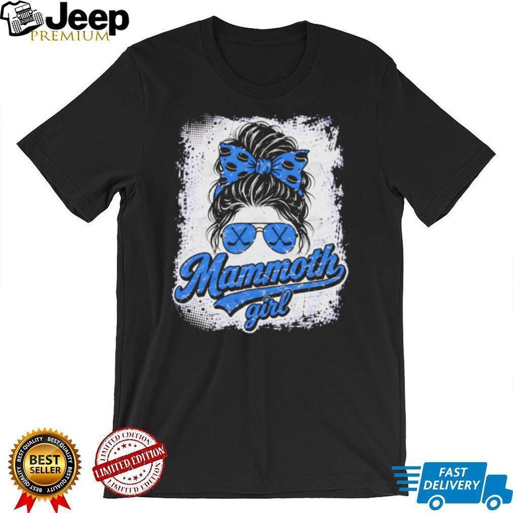 Utah Mammoth Hockey Club Mammoth Girl Blue Messy Bun Vintage Fan Women T Shirt