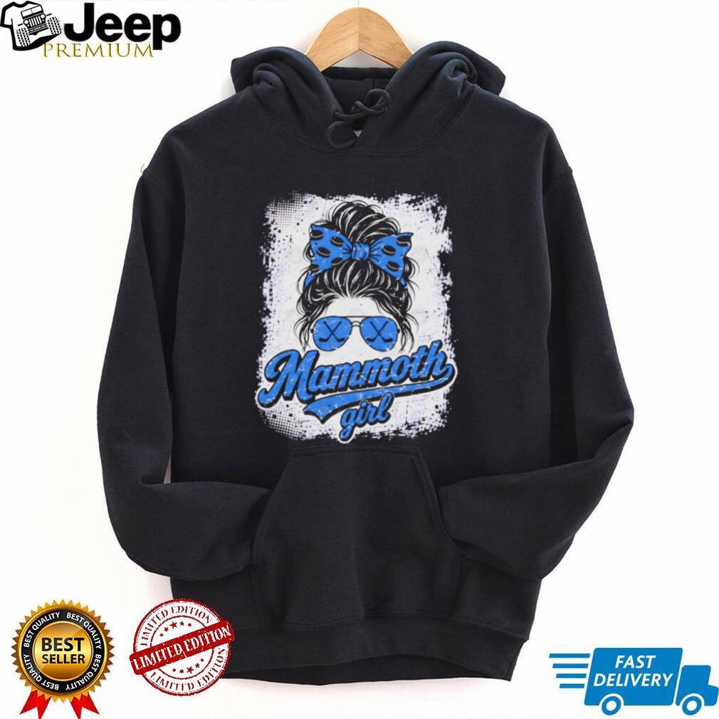 Utah Mammoth Hockey Club Mammoth Girl Blue Messy Bun Vintage Fan Women T Shirt