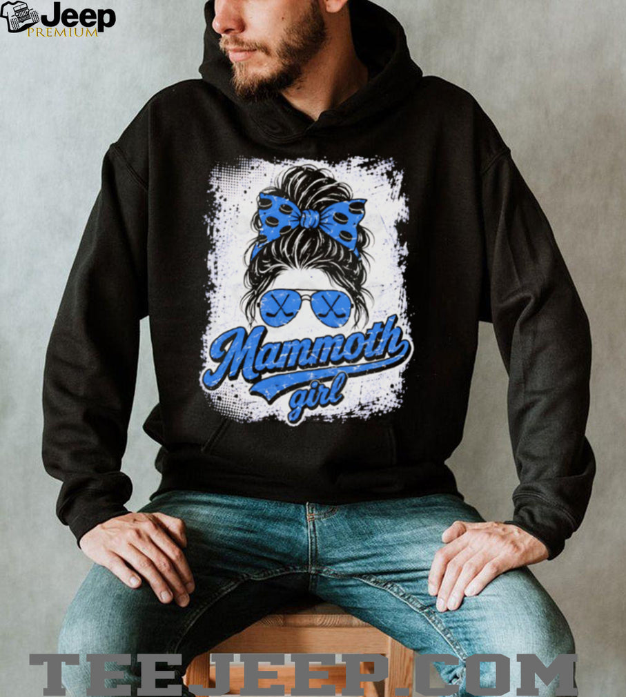Utah Mammoth Hockey Club Mammoth Girl Blue Messy Bun Vintage Fan Women T Shirt