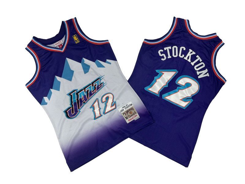 Utah Jazz #12 John Stockton Jazz 12 # Purple Edition 96-97 Season Mitchell Retro Jersey --. Stockton