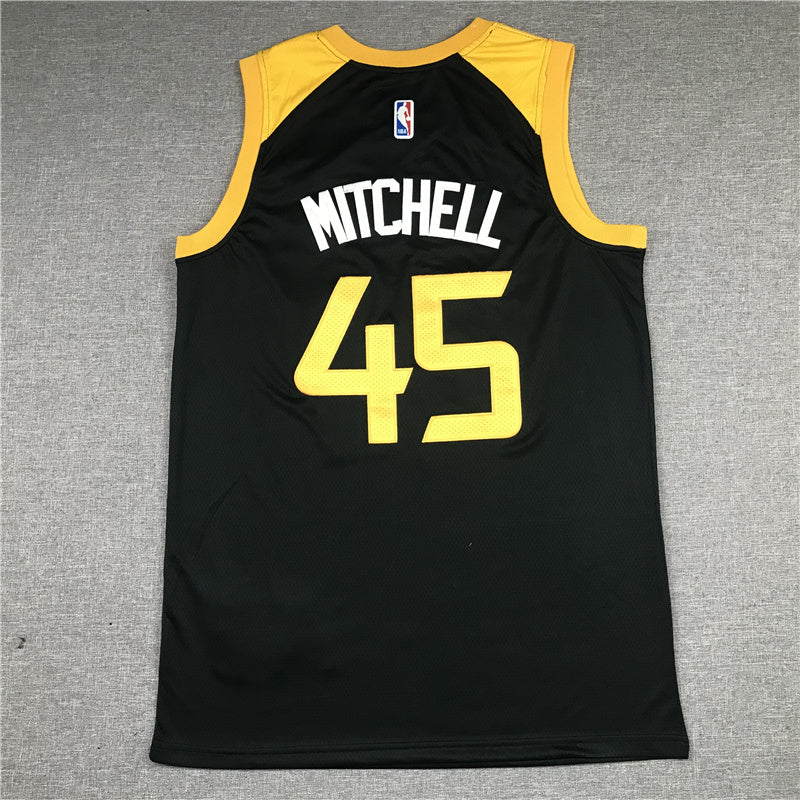 Utah Jazz #45 Donovan Mitchell Jazz 45 Black City Edition Style 1