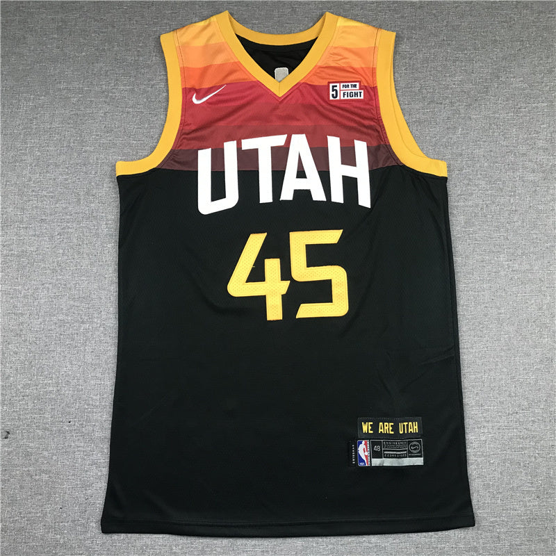 Utah Jazz #45 Donovan Mitchell Jazz 45 Black City Edition Style 2