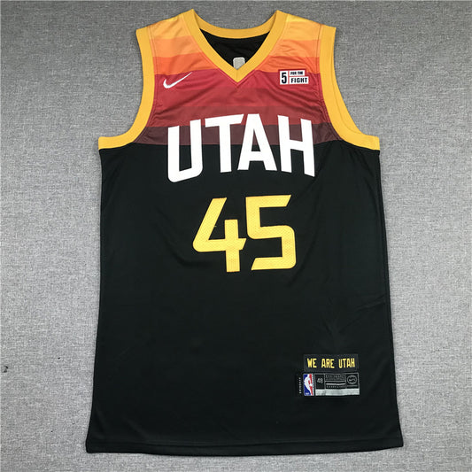 Utah Jazz #45 Donovan Mitchell Jazz 45 Black City Edition Style 2