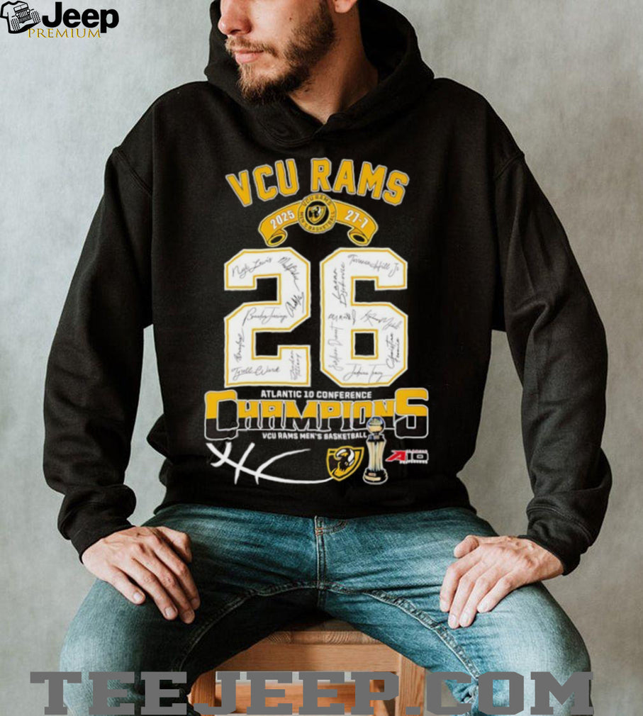 VCU Rams 2025 Atlantic 10 Conference Champions Signed Roster T shirt