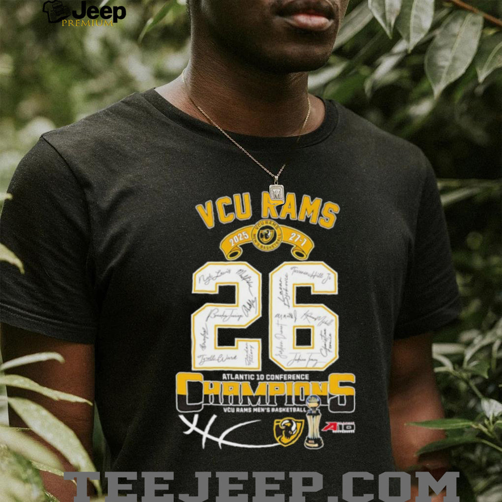 VCU Rams 2025 Atlantic 10 Conference Champions Signed Roster T shirt