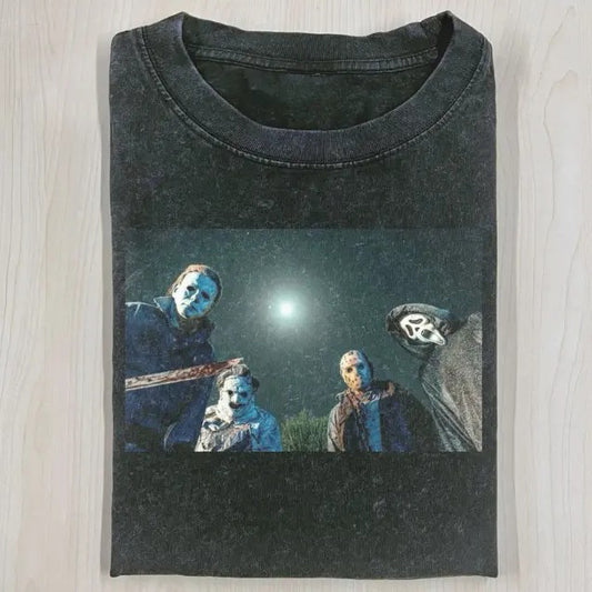VINTAGE HALLOWEEN GRAPHIC T-SHIRT, Ghost Face, Texas Chainsaw, Jason Voorhees, Michael Myers, Horror Movie Shirt, Horror Character, Funny Halloween Shirt, Unisex T-Shirt, Gift For Men Women