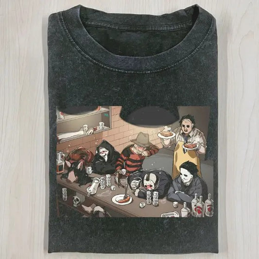 VINTAGE HALLOWEEN GRAPHIC T-SHIRT, Texas Chainsaw, Ghost Face, Jason Voorhees, Freddy Krueger, Michael Myers, Horror Movie Shirt, Horror Character, Funny Halloween Shirt, Unisex T-Shirt, Gift For Men Women