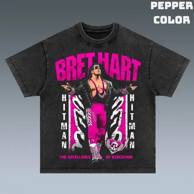 VINTAGE TEE | BRET HART, Prints Vintage T-Shirt, Wrestler Shirt, WWE Shirt, Graphic Tee Shirt, Unisex T-Shirt, Gift For Him, Crewneck Short Sleeve Shirt, Shirt Trending Top Menswear Underwearstyle{n002}2