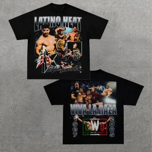 VINTAGE TEE | EDDIE GUERRERO, Double Sided Prints Vintage T-Shirt, Wrestler Shirt, WWE Shirt, Y2k Shirt, Vintage Graphic Tee, Unisex T-Shirt, Gift For Him, Adult Casual Cotton Crewneck Short Sleeve Shirt Top Menswear