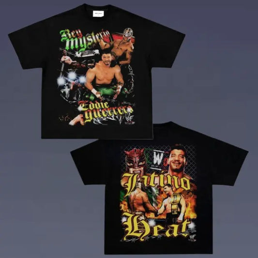 VINTAGE TEE | LATINO HEAT TEE, Double Sided Prints Vintage T-Shirt, Boxing Shirt, UFC Shirt, Graphic Tee, Unisex T-Shirt, Gift For All Top Menswear