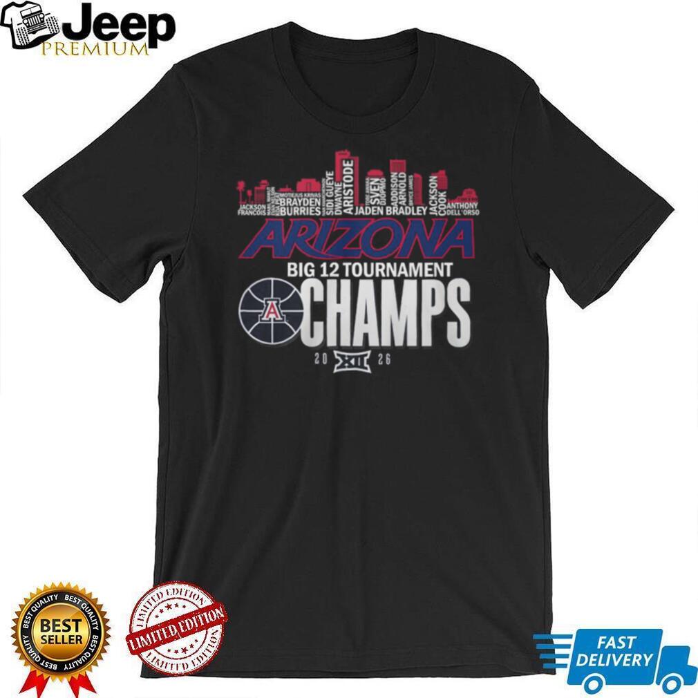 Arizona Wildcats Big 12 Tournament 2026 Champions Skyline T Shirt