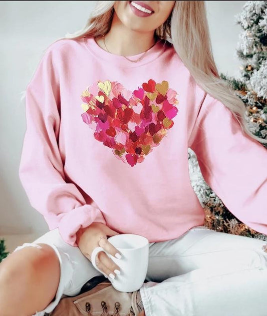 Valentine Day Heart Shirt,Brushstroke Heart,Valentines Day Shirt,Valentines Day tee,Valentine Shirt,Coquette Valentine,Heart XOXO Sweatshirt