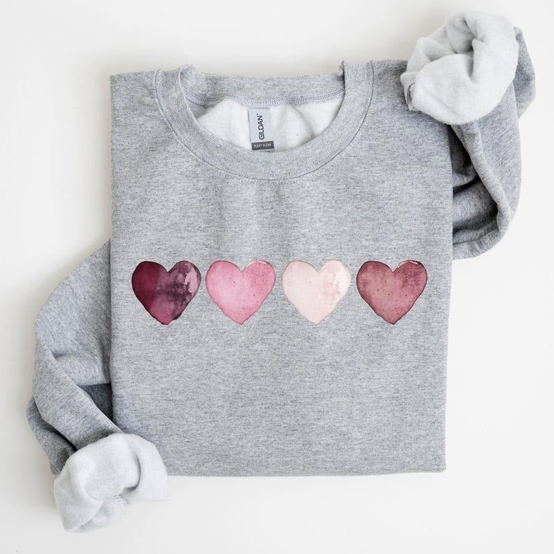 Valentine Hearts, Retro, Sweatshirt, Valentine's Day, Crew Neck, Women's, Crewneck, Valentine's Day, Love, Heart, Cupid...