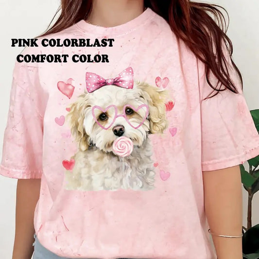 Valentine Maltipoo Dog Shirt ~ Unisex Apparel Relaxed Fit Printed In The USA Clothing Womenswear Casual Comfort Cotton Top Athletic Boho Chicbrown chihuahua
