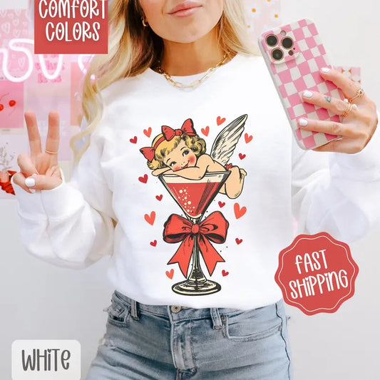 Valentine Sweatshirt Comfort Colors, Valentine's Day Women's Crewneck, Holiday Women's Sweater valentine sweatshirt