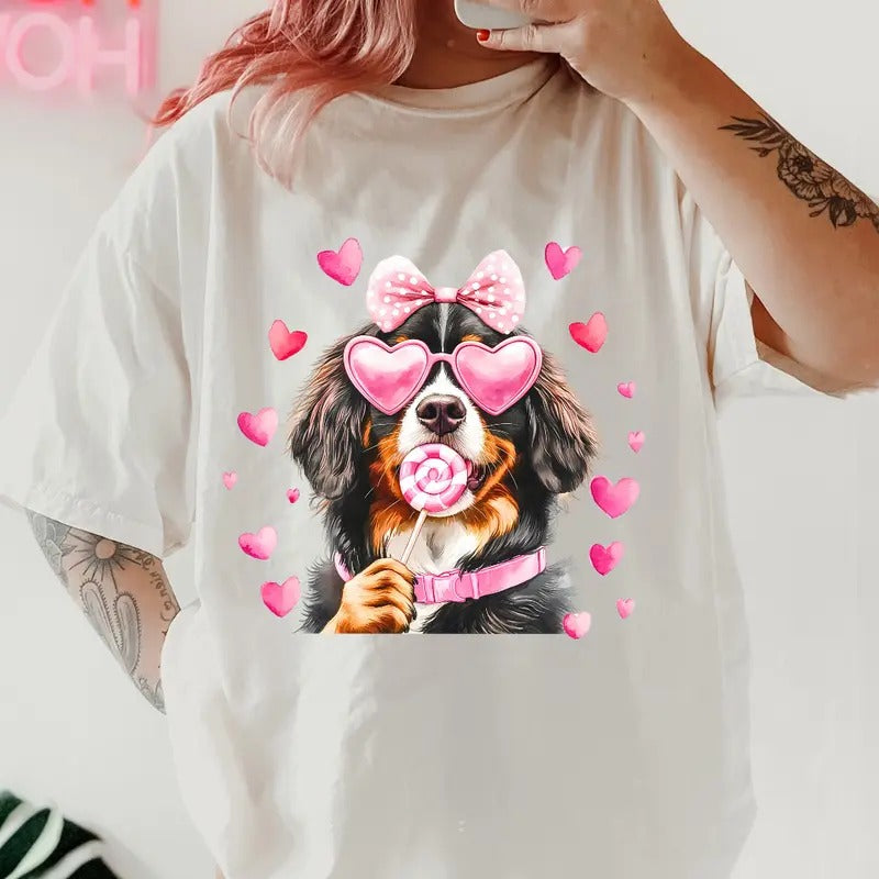 Valentines Bernese Shirt~ Unisex Apparel Relaxed Fit Printed In The USA Clothing Womenswear Casual Comfort Cotton Top Athletic Boho Chic