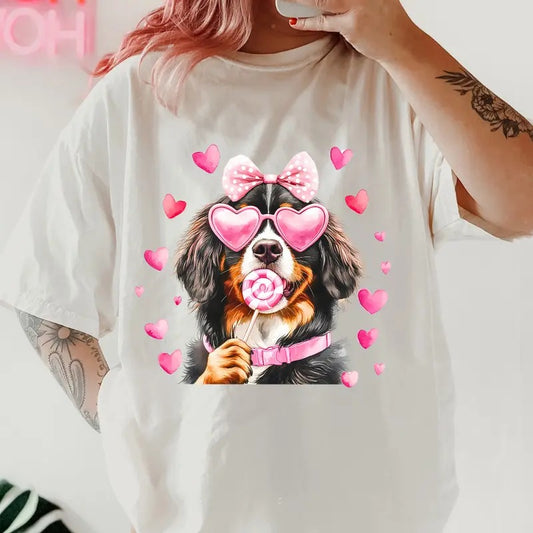 Valentines Bernese Shirt~ Unisex Apparel Relaxed Fit Printed In The USA Clothing Womenswear Casual Comfort Cotton Top Athletic Boho Chic