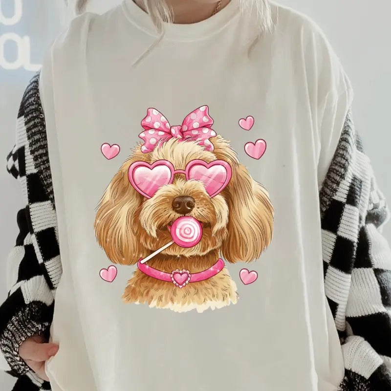 Valentines Golden Doodle Shirt~ Unisex Apparel Relaxed Fit Printed In The USA Clothing Womenswear Casual Comfort Cotton Top Athletic Boho Chic