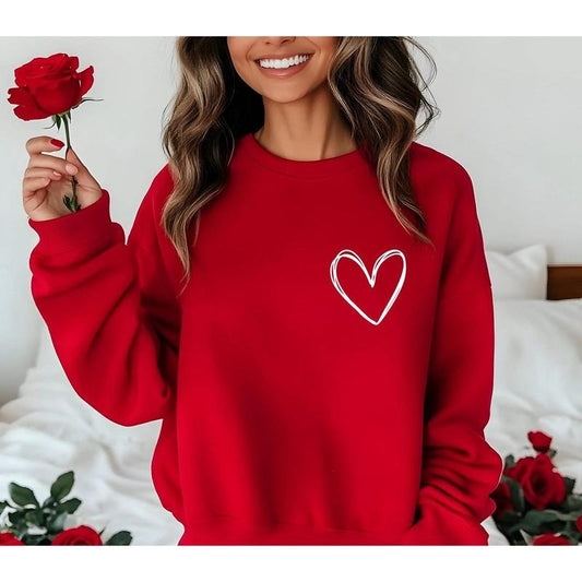 Valentines Heart Sweatshirt, Womens Valentine's Day Sweatshirt, Couple Gift Sweatshirt, Heart Hoodie, Anniversary Day Gift, Christmas Gift