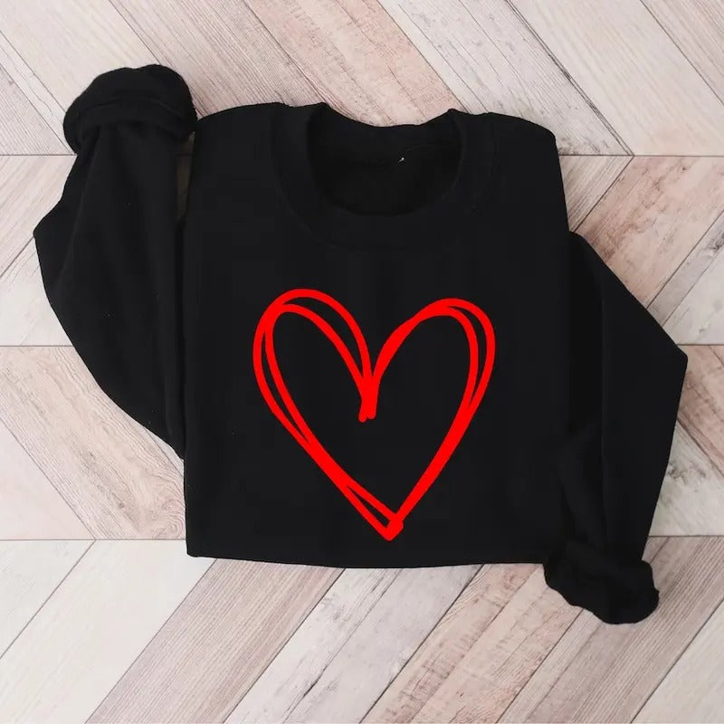Valentines Heart Sweatshirt, Womens Valentines Day shirt, Valentines Day Gift, Love Sweatshirt, Valentine Shirt for...