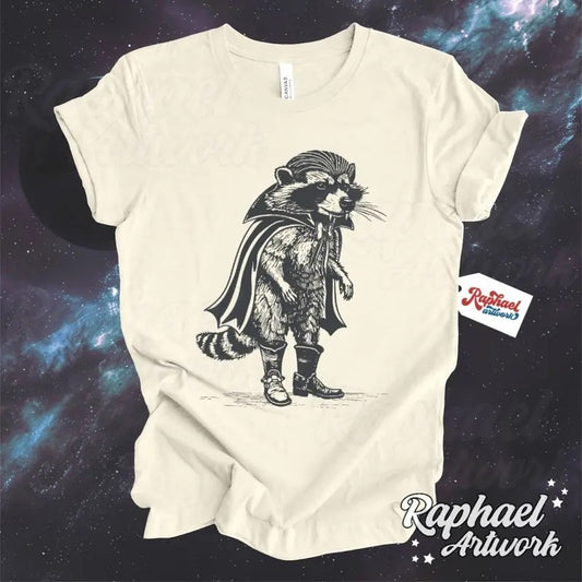 Vampire Racoon Halloween Vintage Shirt, Spooky Season Tshirt, Cute Fall Graphic Tee, Animal Lover Gift Apparel, Weirdcore Meme Clothing Cotton Menswear Top