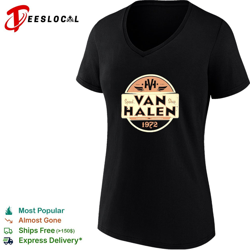 Van Halen speed shop Pasadena 1972 logo shirt