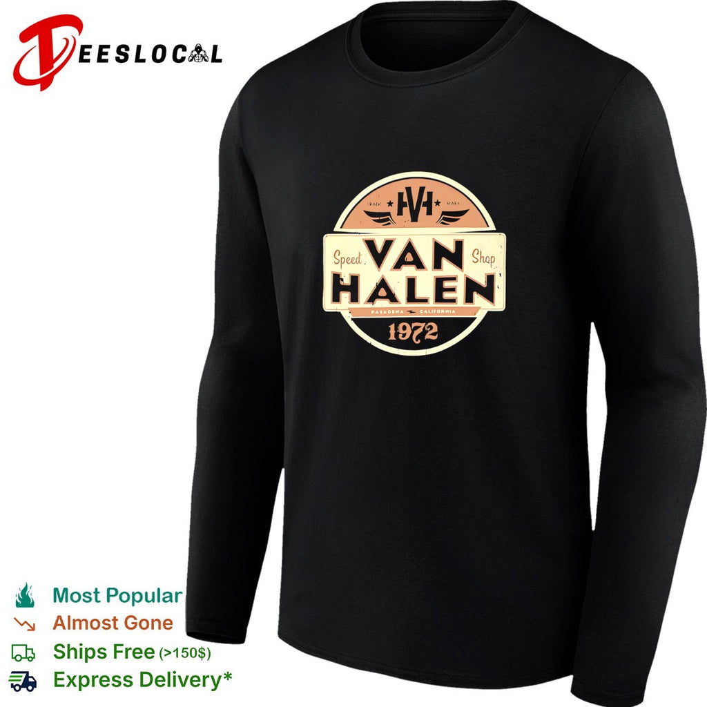 Van Halen speed shop Pasadena 1972 logo shirt