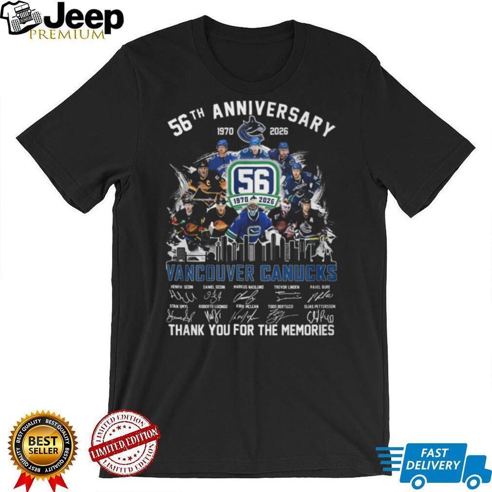 Vancouver Canucks 56th Anniversary 1970 2026 Players Signature Hockey T Shirt