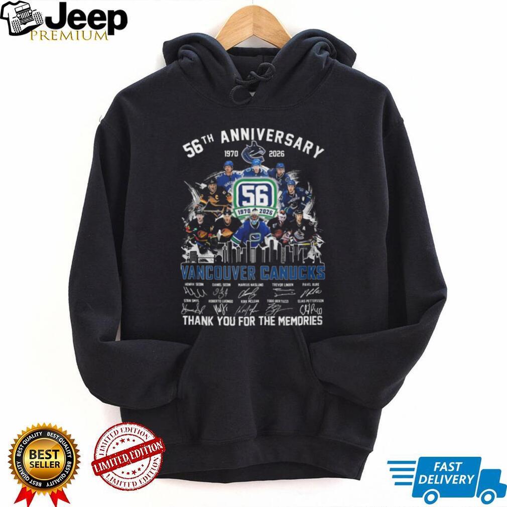 Vancouver Canucks 56th Anniversary 1970 2026 Players Signature Hockey T Shirt