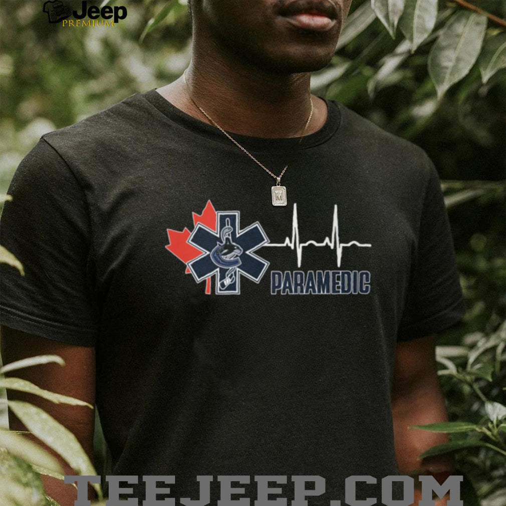 Vancouver Canucks Paramedic Heartbeat EMS Logo T Shirt