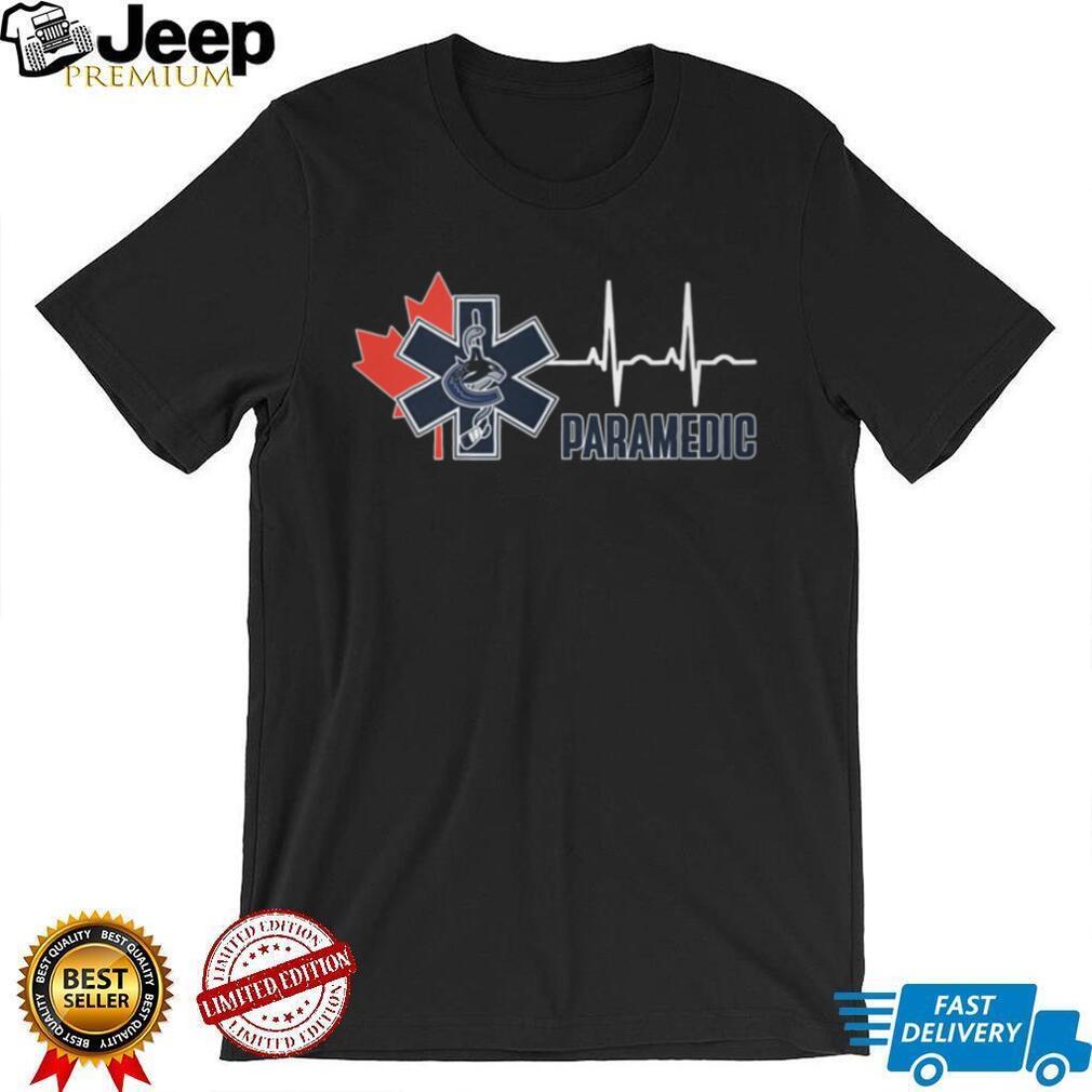 Vancouver Canucks Paramedic Heartbeat EMS Logo T Shirt