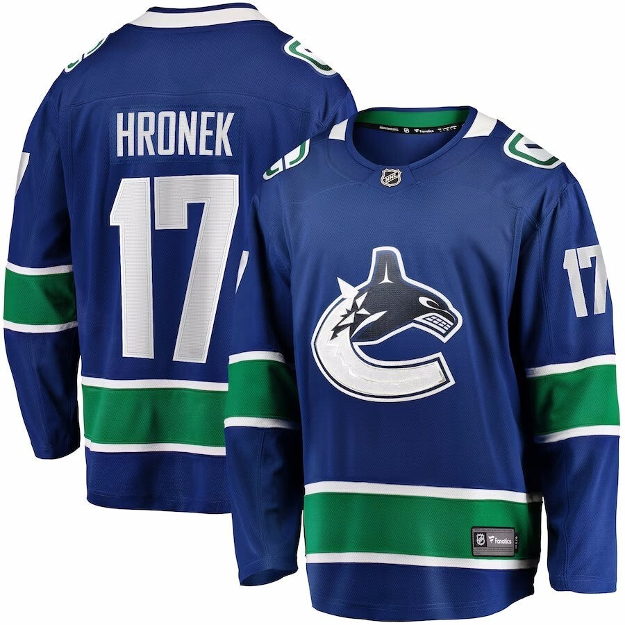 Vancouver Canucks #17 Filip Hronek Branded Home Breakaway Jersey - Blue