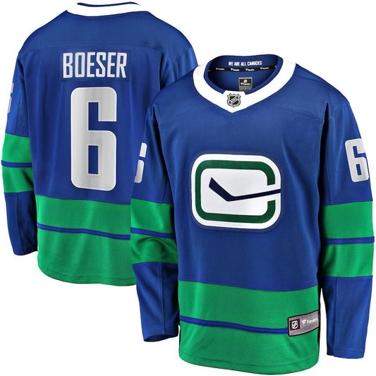 Vancouver Canucks #6 Brock Boeser Premier Breakaway Player Jersey - Blue
