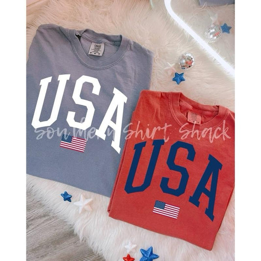 Varsity USA T shirt  | comfort colors t shirt | Patriotic Shirt | 4th of July