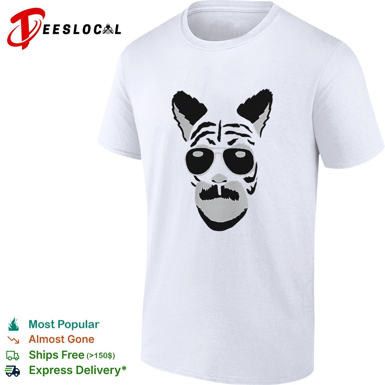 Fallout Tiger with Mustache and Aviator Sunglasses shirt
