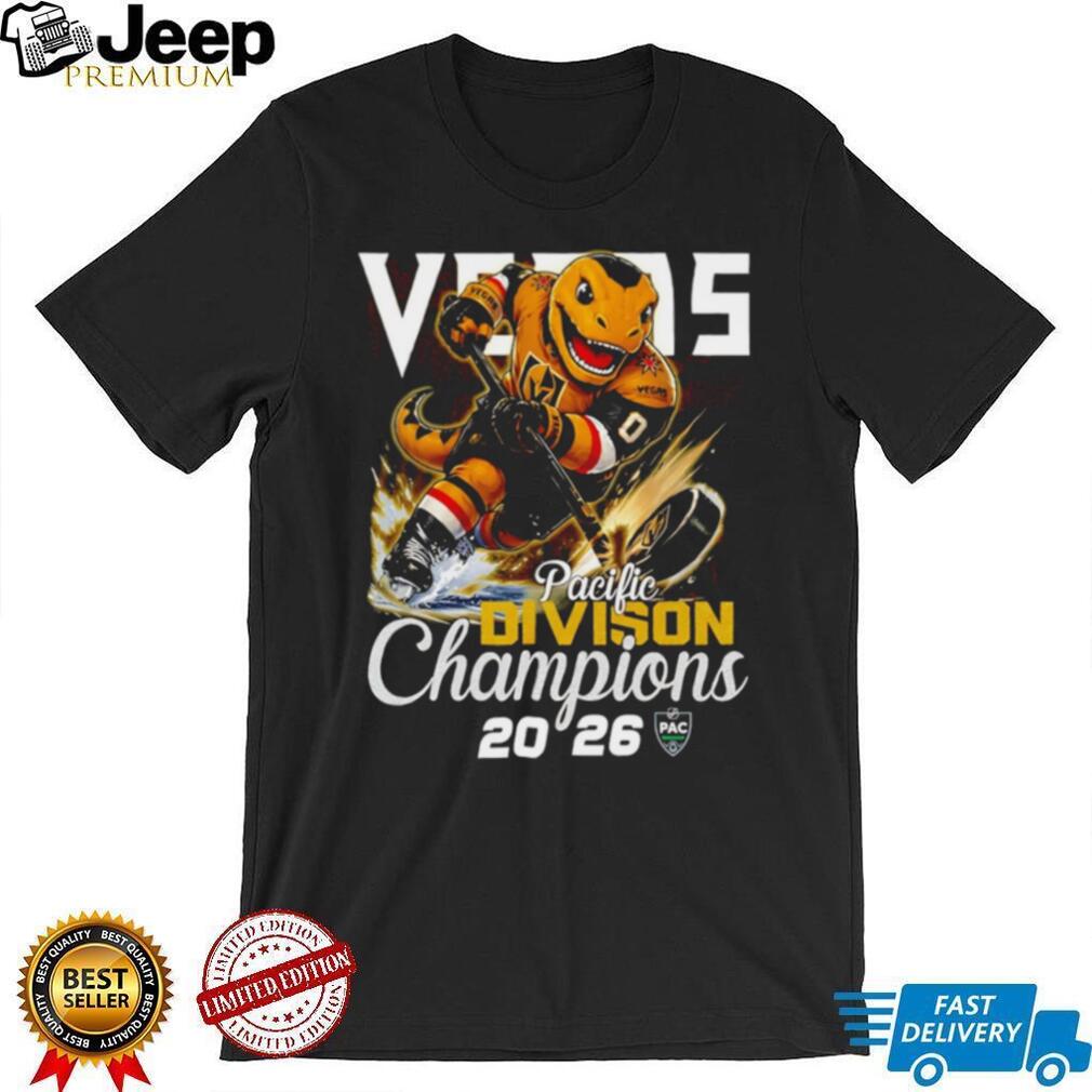 Vegas Golden Knights 2026 Pacific Division Champions Mascot T Shirt