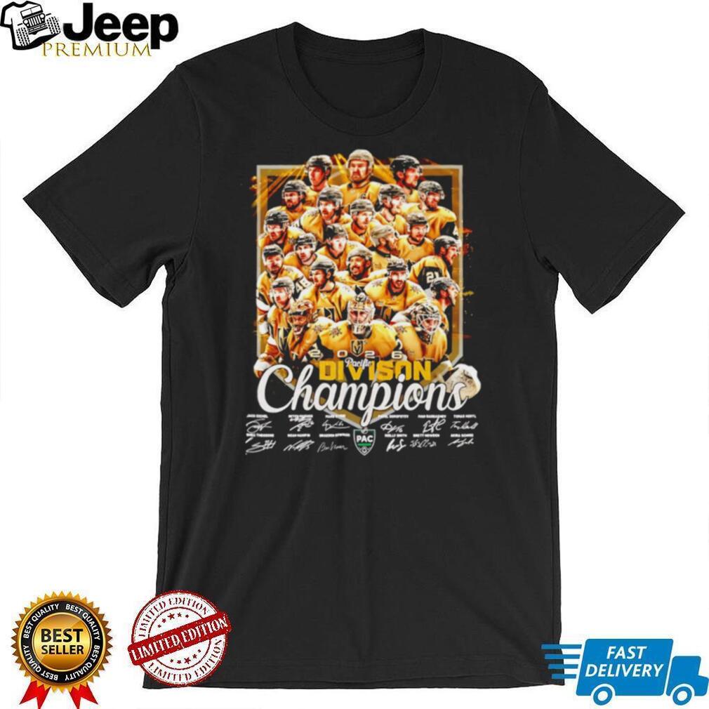Vegas Golden Knights 2026 Pacific Division Champions Roster T Shirt