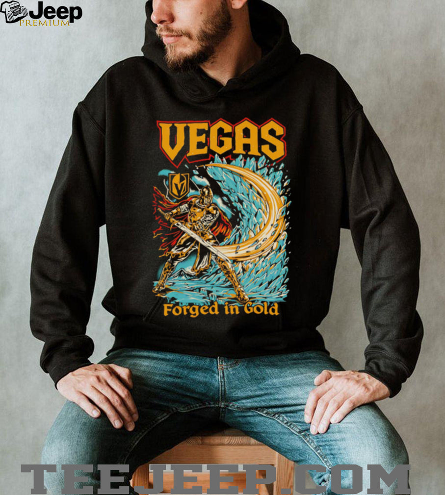 Vegas Golden Knights Forged In Gold Knight Warrior Hockey T Shirt