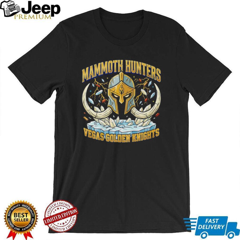 Vegas Golden Knights NHL Mammoth Hunters Mascot Helmet Vintage Ice Hockey Fans T Shirt