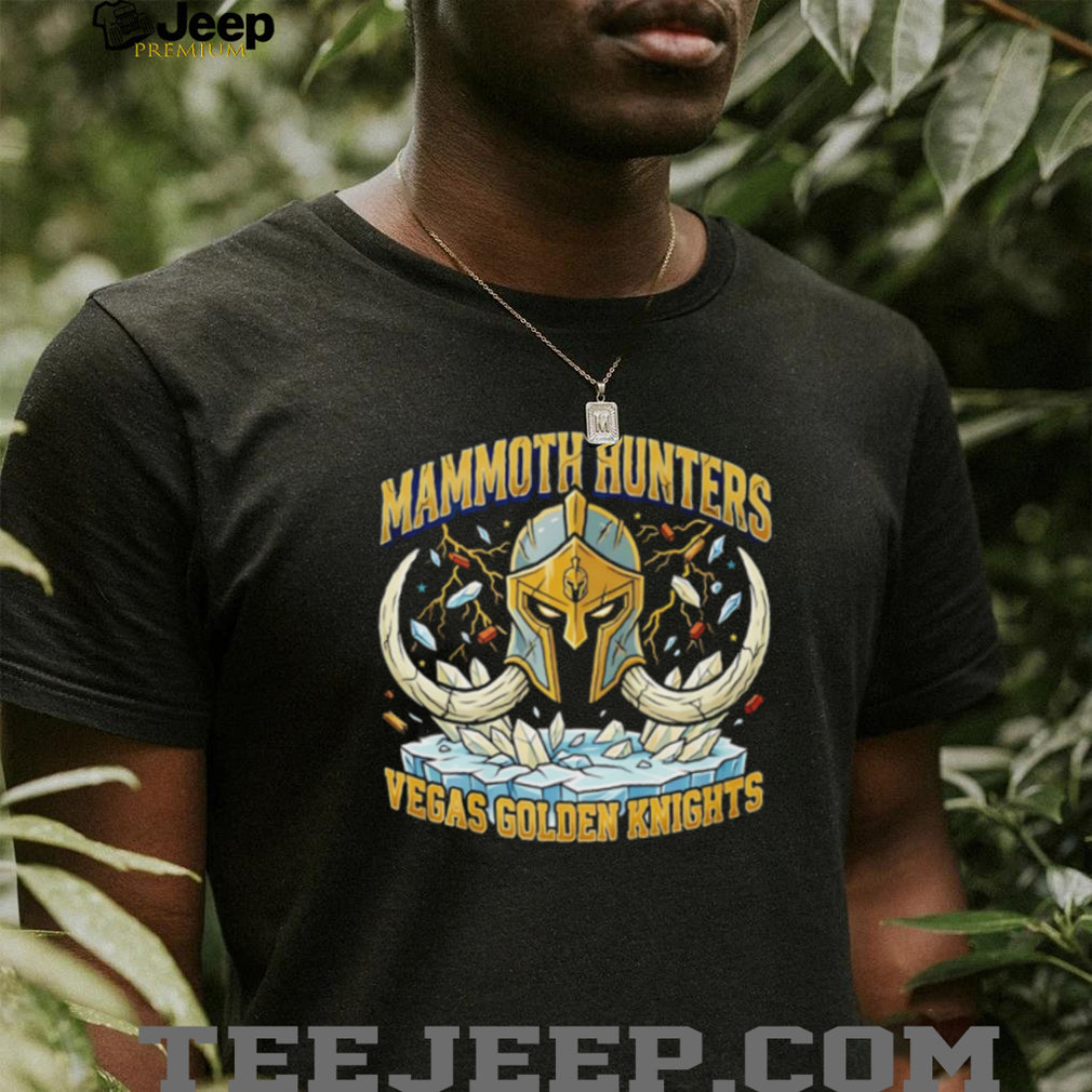Vegas Golden Knights NHL Mammoth Hunters Mascot Helmet Vintage Ice Hockey Fans T Shirt