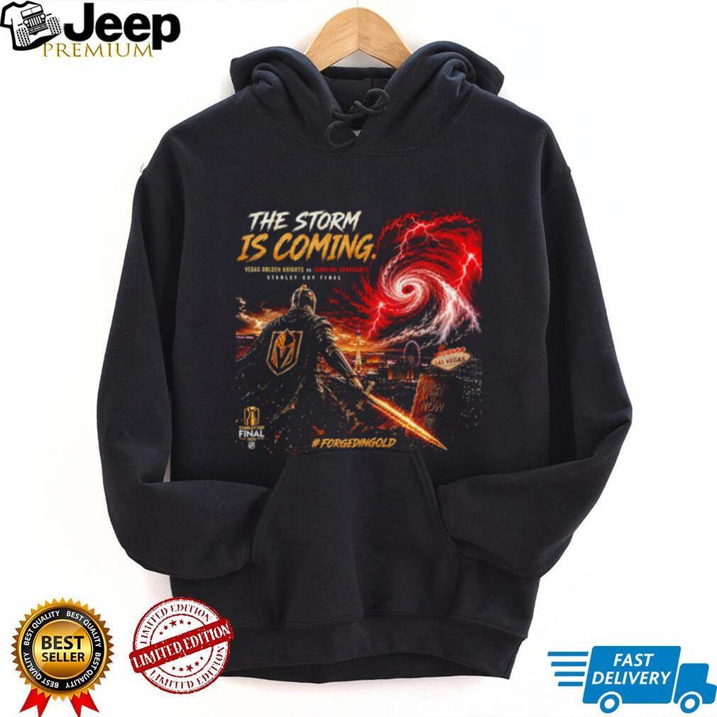 Vegas Golden Knights vs Carolina Hurricanes the storm is coming graphic shirt