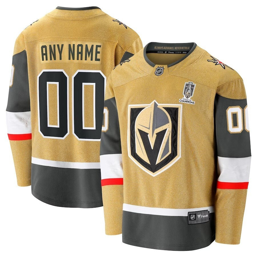 Vegas Golden Knights Fanatics Branded 2023 Stanley Cup Champions Home Breakaway Custom Jersey - Gold