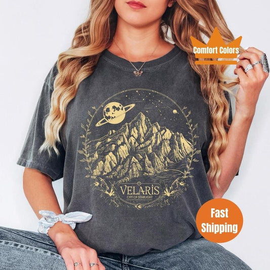Velaris City Of Starlight Acotar Comfort Colors Shirt, Court Of Thorns And Roses,The Night Court Shirt,Bookish Gift, City Of